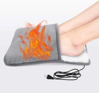 Foot Warmer Warm Foot Treasure Heating Foot Pad Bed Warm Foot Rechargeable Electric Shoes Warm Warmer Soft Plush Foot Cover Artifact