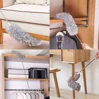 Microfiber Feather Duster Bendable & Extendable Fan Cleaning Duster with Up to 100 inches Stainless Steel Expandable Pole Handle Washable Duster