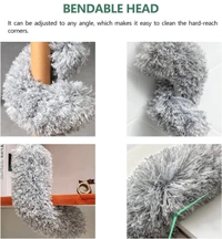 Microfiber Feather Duster Bendable & Extendable Fan Cleaning Duster with Up to 100 inches Stainless Steel Expandable Pole Handle Washable Duster