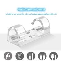 Wire Organizer Cable Management Clip Desktop Cord Hook With 3M Foam (Transparent, Pack Of 20)