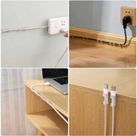 Wire Organizer Cable Management Clip Desktop Cord Hook With 3M Foam (Transparent, Pack Of 20)