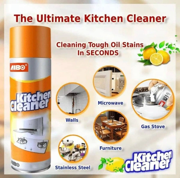Multipurpose Bubble Foam Cleaner Spray Oil & Grease Stain Remover Chimney Cleaner Spray All Purpose Foam Degreaser Spray for Kitchen
