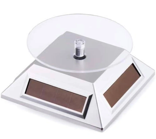 Solar Powered Rotating Jewellery Ring Bracelet Mobile Phone Watch Display Stand