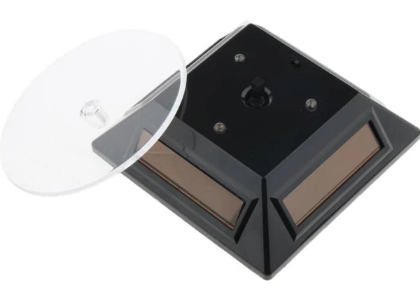 Solar Powered Rotating Jewellery Ring Bracelet Mobile Phone Watch Display Stand