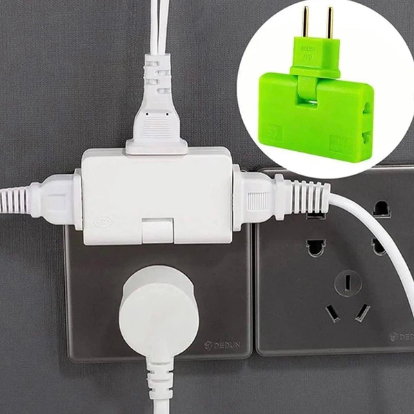 Extension Plug Electrical Adapter 3 in 1 Adaptor 180 Degree Rotation Adjustable for Mobile Phone Charging Converter Socket(2pcs Set-Random).