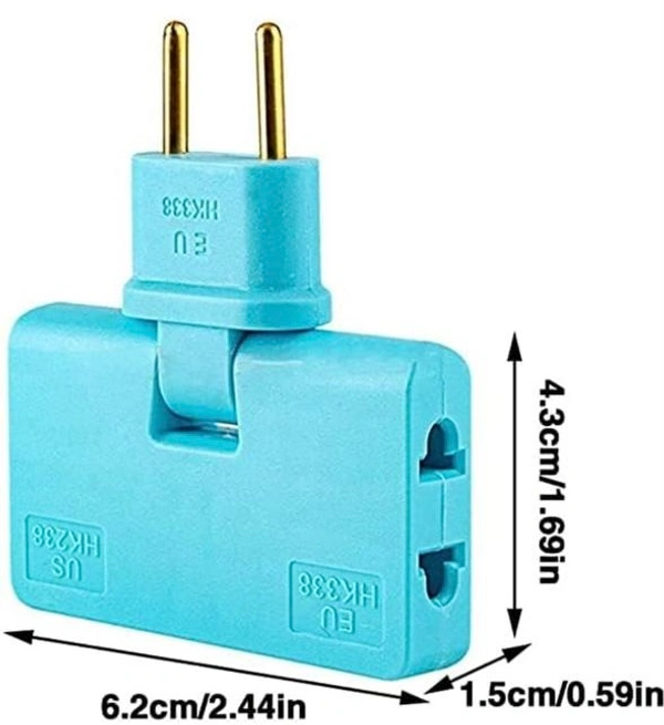 Extension Plug Electrical Adapter 3 in 1 Adaptor 180 Degree Rotation Adjustable for Mobile Phone Charging Converter Socket(2pcs Set-Random).