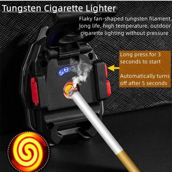 LED Mini COB Working 5144 Flashlight with Function of Bottle Opener, Adjustable Stand, Whistle, Cigare tte Lighter, Magnetic Base Support, Waterproof and Rechargeable Keychain Flashlights, 6 Light Modes