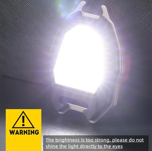 LED Mini COB Working 5144 Flashlight with Function of Bottle Opener, Adjustable Stand, Whistle, Cigare tte Lighter, Magnetic Base Support, Waterproof and Rechargeable Keychain Flashlights, 6 Light Modes