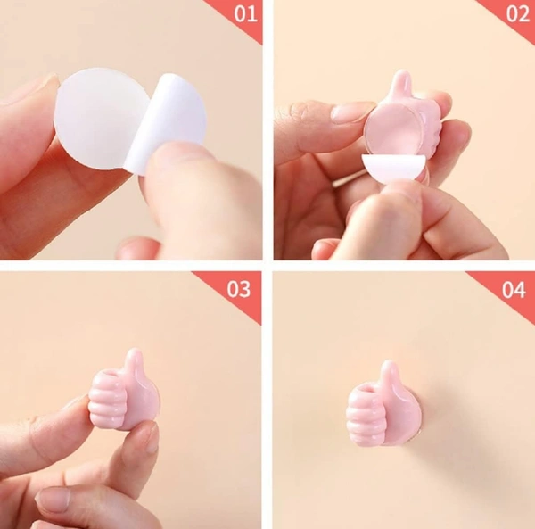 Adhesive Wall Hook 10pcs Pack Multipurpose Wall Mounted Silicone Thumb Holder Hooks for Hanging for Wall Hangers, Bedroom, Kitchen Accessories Items Cable Wire Holder Multicolor