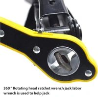 Auto Labor-Saving Jack Ratchet Wrench with Long Handle, Car Jack and Lug Wrench, Handle Scissor Jack, Tire Wheel Lug Wrench Lift Speed Handle Tool for Motorcycle, Car, SUV