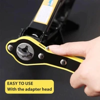 Auto Labor-Saving Jack Ratchet Wrench with Long Handle, Car Jack and Lug Wrench, Handle Scissor Jack, Tire Wheel Lug Wrench Lift Speed Handle Tool for Motorcycle, Car, SUV