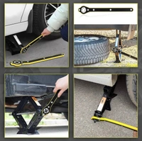 Auto Labor-Saving Jack Ratchet Wrench with Long Handle, Car Jack and Lug Wrench, Handle Scissor Jack, Tire Wheel Lug Wrench Lift Speed Handle Tool for Motorcycle, Car, SUV