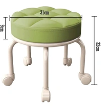 Round Rolling Stool 360° Rotating Rolling Stool Floor Stools Load Capacity 330 Lbs Round Swivel Stool with Wheels for Home Office, Adult, Kids Chair, Garage, Library (Color : Random )