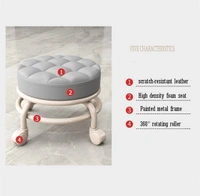 Round Rolling Stool 360° Rotating Rolling Stool Floor Stools Load Capacity 330 Lbs Round Swivel Stool with Wheels for Home Office, Adult, Kids Chair, Garage, Library (Color : Random )