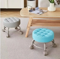 Round Rolling Stool 360° Rotating Rolling Stool Floor Stools Load Capacity 330 Lbs Round Swivel Stool with Wheels for Home Office, Adult, Kids Chair, Garage, Library (Color : Random )