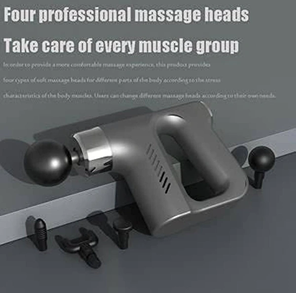 Handheld Deep Muscle Electric Massager Gun 4 Speed 4 Massager Head (Random)