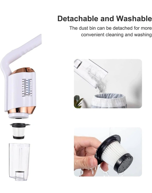 Powerful Portable Handheld Cordless Wireless Vacuum Cleaner for Car and Home | Dual Battery - 2000 mAH | Charge with USB | Rechargeable