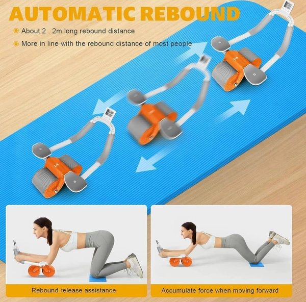 Ab Roller, Abs Workout Abdominal Exercise Rollers, Automatic Rebound Abdominal Wheel, Fitness Roller Exercise Wheel Workout Trainer Gym Home Fitness Equipment for Men Women