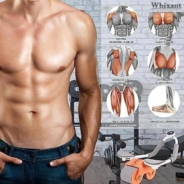 Ab Roller, Abs Workout Abdominal Exercise Rollers, Automatic Rebound Abdominal Wheel, Fitness Roller Exercise Wheel Workout Trainer Gym Home Fitness Equipment for Men Women