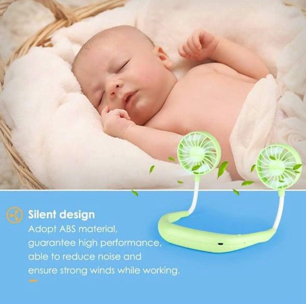 Portable Neck Fan, USB Rechargeable Mini Fan Portable Personal Fan, Handsfree Necklace Fan with 3 Speeds for Outdoor Sports, Traveling, Camping, Office