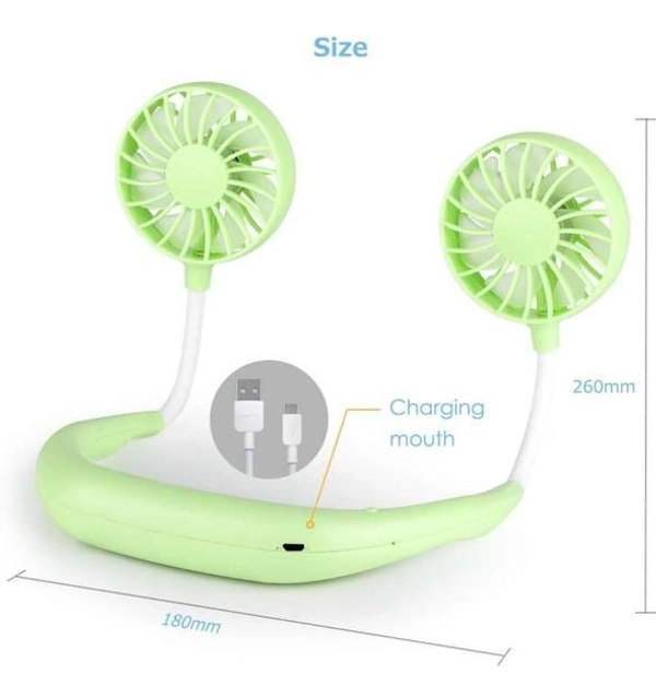 Portable Neck Fan, USB Rechargeable Mini Fan Portable Personal Fan, Handsfree Necklace Fan with 3 Speeds for Outdoor Sports, Traveling, Camping, Office