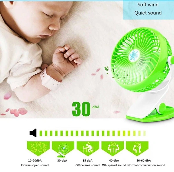 360 degree rotatable table clip fan mini fan usb cable fan (Random)