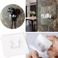 Multifunctional Mobile phone holder, Power Plugs Socket Holder, Wall Mounted Transparent, Self Adhesive Stick on Hook for Keys/Accessories ( Set Of 5pcs )