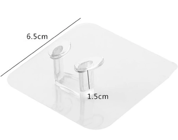 Multifunctional Mobile phone holder, Power Plugs Socket Holder, Wall Mounted Transparent, Self Adhesive Stick on Hook for Keys/Accessories ( Set Of 5pcs )