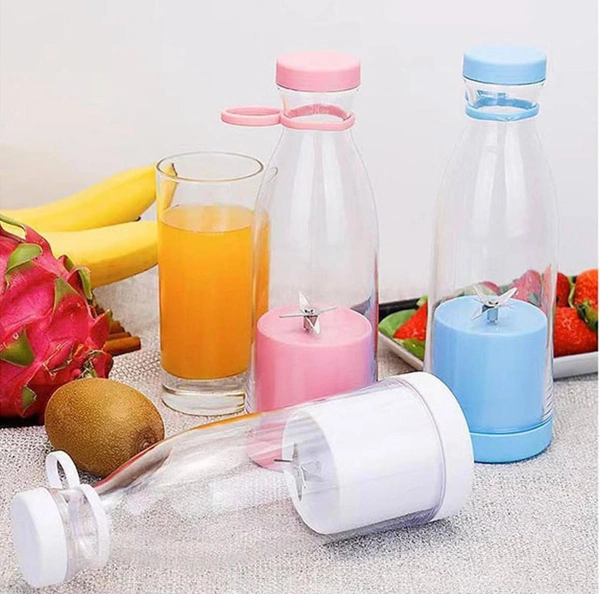 Portable Smoothie Blender, Fresh Juice Personal Blender, 420ml Lightweight USB Cordless Portable Stainless Steel Kitchen Tools (Random) 