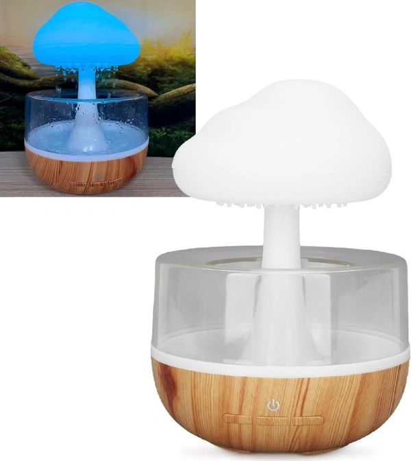 Rain Cloud Humidifier Water Drip, Cute Raining Cloud Night Light with 7 LED Light, 2000mAh 500ml Raindrop Humidifier for Living Room, Bedroom, Office