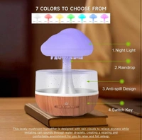 Rain Cloud Humidifier Water Drip, Cute Raining Cloud Night Light with 7 LED Light, 2000mAh 500ml Raindrop Humidifier for Living Room, Bedroom, Office