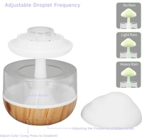 Rain Cloud Humidifier Water Drip, Cute Raining Cloud Night Light with 7 LED Light, 2000mAh 500ml Raindrop Humidifier for Living Room, Bedroom, Office