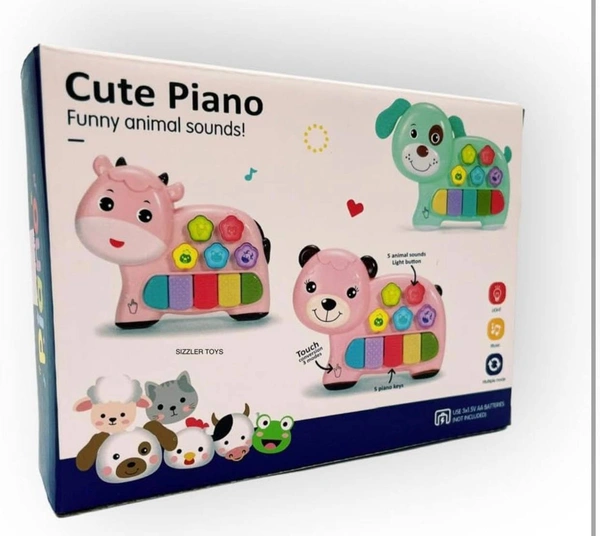 Cute Piano Funny Animal Sound, Dog Character Musical & Light and Multiple Mode Toy for Kids Girl, Boys Age 3 Year +