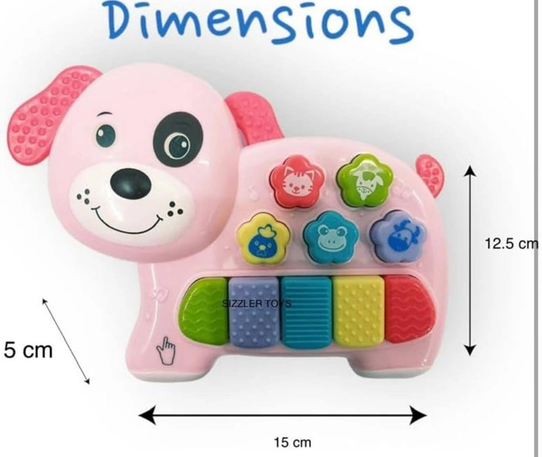 Cute Piano Funny Animal Sound, Dog Character Musical & Light and Multiple Mode Toy for Kids Girl, Boys Age 3 Year +