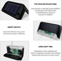 Boundary Solar Stairs Light Automatic Sensor Weather Resistant Easy Installation Energy Efficient Outdoor Versatile Lamp for Home Garden Balcony (Black, Pack of 4)