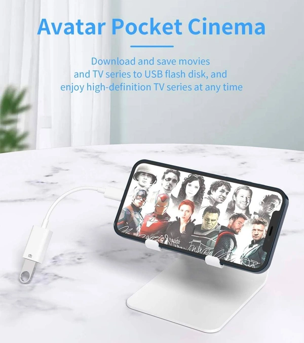 Lightning Male to USB Female Adapter OTG Cable for Apple iPhone 11 12 Mini max pro xs xr x se2 7 8plus Ipad air3 A Camera Memory Stick Connector Keyboard and Mouse Flash Drive Connection Kit Splitter