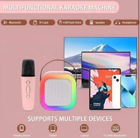 K12 Speaker Machine Bluetooth-Compatible Wireless Karaoke Mic Speaker Multi-Compatibility Modes, RGB Lights | Party POP Bluetooth Speaker with Mic, Koroke Mike