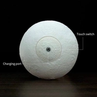 3D Moon Lamp, 7 Colors Touch Control Moon Night Light with Wooden Base, USB Rechargeable Dreamy 3D Star Moon Light for Kids Bedroom, Living Room