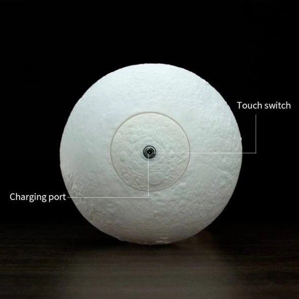 3D Moon Lamp, 7 Colors Touch Control Moon Night Light with Wooden Base, USB Rechargeable Dreamy 3D Star Moon Light for Kids Bedroom, Living Room