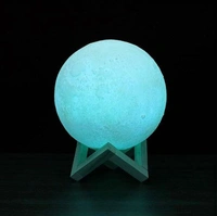 3D Moon Lamp, 7 Colors Touch Control Moon Night Light with Wooden Base, USB Rechargeable Dreamy 3D Star Moon Light for Kids Bedroom, Living Room