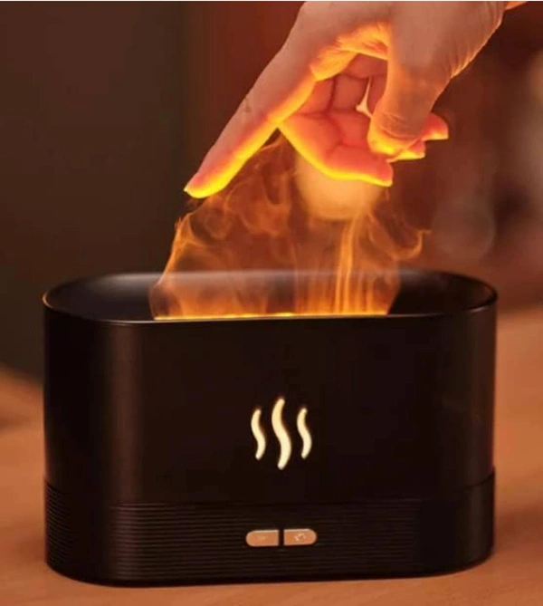 Aromatherapy Mist Humidifier with Essential Oil Diffuser & Flame Light 180mL with Auto Shut-Off Protection for Spa Luxury Home Office
