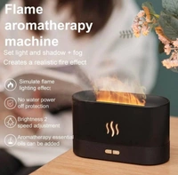 Aromatherapy Mist Humidifier with Essential Oil Diffuser & Flame Light 180mL with Auto Shut-Off Protection for Spa Luxury Home Office
