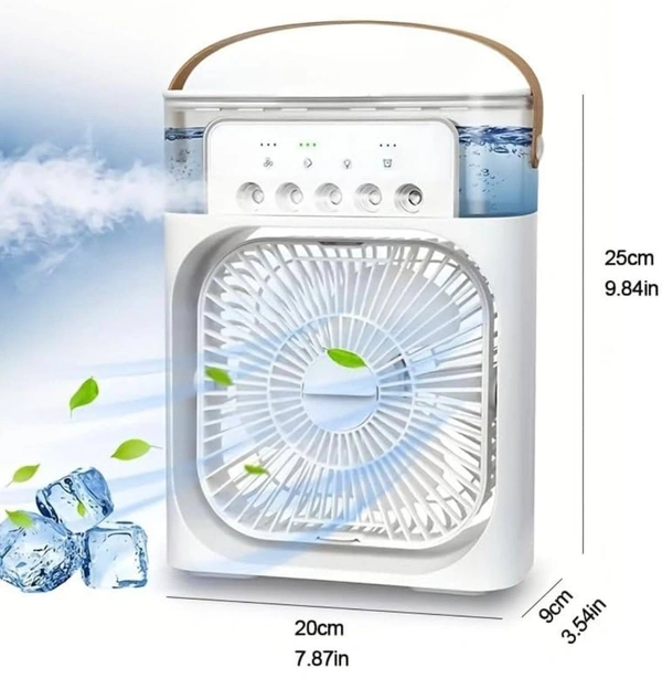 Personal Air Cooler, Portable Air Conditioner Fan, Mini Evaporative Cooler with 7 Colors LED Light, 1/2/3 H Timer, 3 Wind Speeds and 3 Spray Modes for Your Desk, Nightstand, or Coffee Table