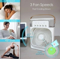 Personal Air Cooler, Portable Air Conditioner Fan, Mini Evaporative Cooler with 7 Colors LED Light, 1/2/3 H Timer, 3 Wind Speeds and 3 Spray Modes for Your Desk, Nightstand, or Coffee Table
