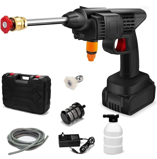 Electric High Pressure Car Washer Machine Accessories Portable Power ABS Material Multi-Function 3 in 1 Nozzle 5M Pipe for Washing Cars/Watering Flowers/Cleaning Floors 