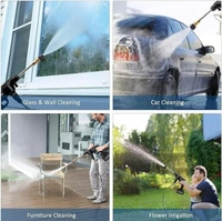 Electric High Pressure Car Washer Machine Accessories Portable Power ABS Material Multi-Function 3 in 1 Nozzle 5M Pipe for Washing Cars/Watering Flowers/Cleaning Floors 