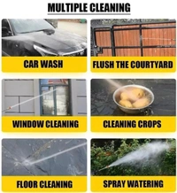 Electric High Pressure Car Washer Machine Accessories Portable Power ABS Material Multi-Function 3 in 1 Nozzle 5M Pipe for Washing Cars/Watering Flowers/Cleaning Floors 