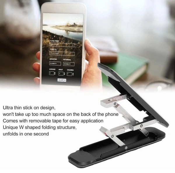 Cell Phone Stand W Shape Adjustable Cell Phone Holder Adhesive Phone Holder Multi Angle Bracket for 4 to 8 inch Smartphones( PLASTIC) ( Set Of 3pcs )