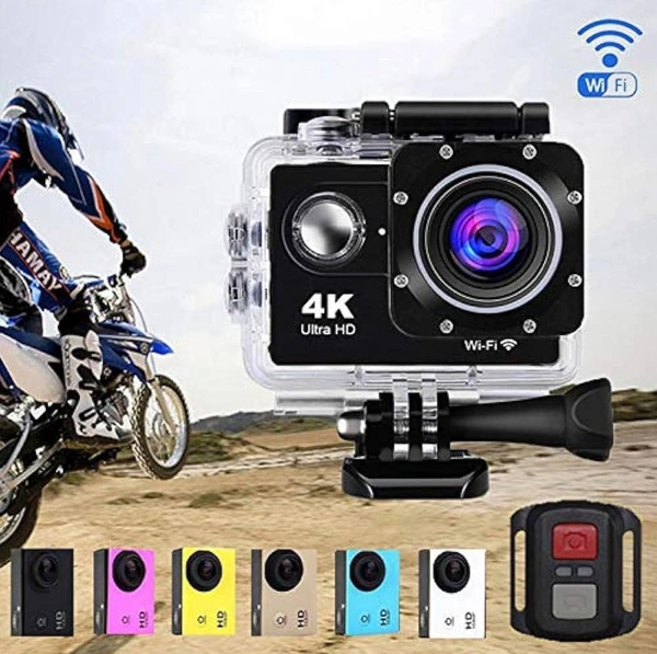 4K Action Camera for Vlogging with Wifi,Remote Control,Ultra Hd Sports Camera with 16 Mp,Assorted