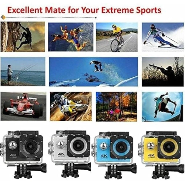4K Action Camera for Vlogging with Wifi,Remote Control,Ultra Hd Sports Camera with 16 Mp,Assorted